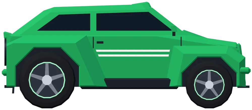 VECTOR in green home kit, seen from the side